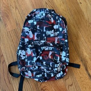 Friday the 13th Graphic Horror Backpack - Black and Red